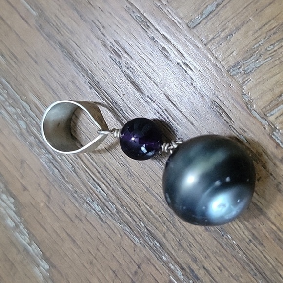 Honora Baroque Black,White,grey fresh water Pearl 3 piece Jewelry Set. - Picture 5 of 7